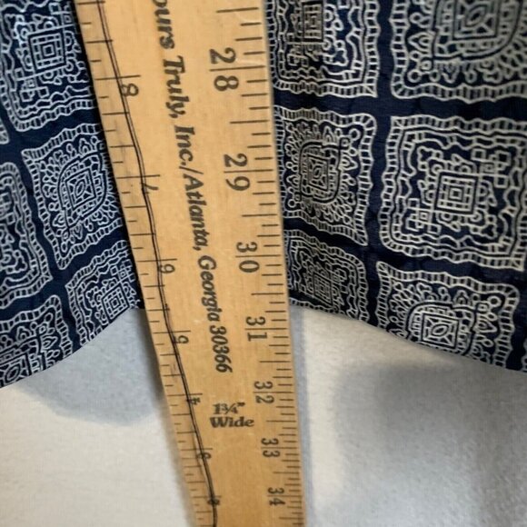 Pendleton Country Sophisticates Midi Skirt Blue Geometric Print Lined Vintage 8 - Picture 4 of 12
